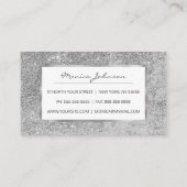 シックガーリーエレガントシルバーグリッター大理石 ロイヤリティカード (裏面)