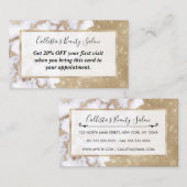 シックガーリーグモダンラム金ゴールドグリッター大理石パターン 割引カード (正面/裏面)