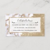 シックガーリーグモダンラム金ゴールドグリッター大理石パターン 名刺 (裏面)