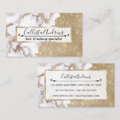 シックガーリーグモダンラム金ゴールドグリッター大理石パターン 名刺 (正面/裏面)