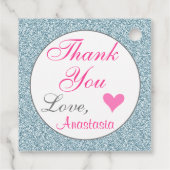 シックガーリーグラムピンクライトブルーグリッターありがとう フェイバータグ (裏面)