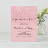 シックガーリーグリッタースパークルピンクグラデーションキンセアニェラ 招待状 (スタンド正面)