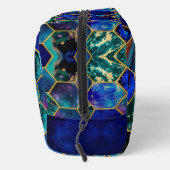 シックガーリーグリッターフェイクターコイズブルージオメトリック ドップキット (右)