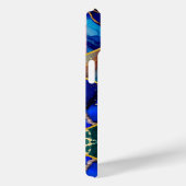 シックガーリーグリッターフェイクターコイズブルージオメトリック Case-Mate iPhoneケース (裏面 / 右)