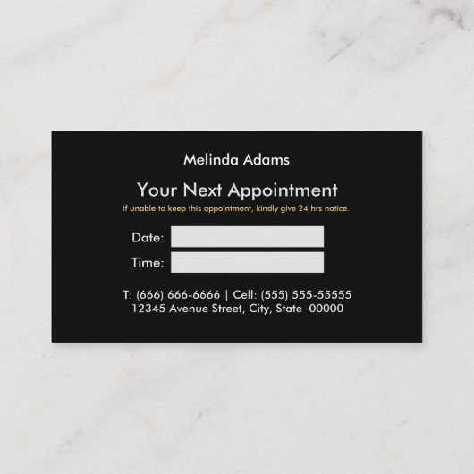 シックガーリーグリッターフェイク金ゴールドブラックモノグラム 予約カード (裏面)