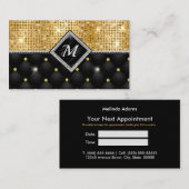 シックガーリーグリッターフェイク金ゴールドブラックモノグラム 予約カード (正面/裏面)