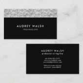 シックガーリーシルバーグリッターラグジュアリープロフェッショナル 名刺 (正面/裏面)