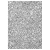 シックガーリーシルバーフェイクグリッターブラックティール（緑がかった色）モノグラム クリップボード (裏面)