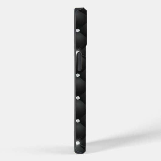 シックガーリーシルバーフェイクグリッターブラックティール(緑がかった色)モノグラム Case-Mate iPhoneケース (裏面 / 右)