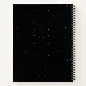 シックガーリーシルバーフェイクグリッターブラックピンクモノグラム ノートブック (裏面)