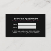 シックガーリーシルバーフェイクグリッターブラックピンクモノグラム 予約カード (裏面)