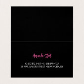 シックガーリーシルバーフェイクグリッターブラックピンクモノグラム 名刺 (内部フラット)