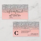シックガーリーシルバー紙吹雪ピンク色グラデーシグラデーションョン 紹介カード (正面/裏面)