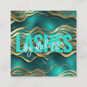 シックガーリータイポグラフィ美しいメイクアップアーティストラッシ スクエア名刺 (正面)