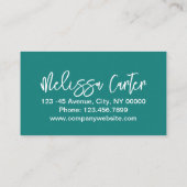 シックガーリータイポグラフィ美しいメイクアップアーティストラッシ 名刺 (裏面)