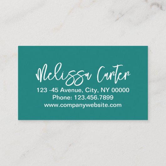 シックガーリータイポグラフィ美しいメイクアップアーティストラッシ 名刺 (裏面)