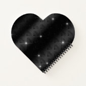 シックガーリーターコイズアクアグリッター葉モノグラム ノートブック (裏面)