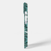 シックガーリーティール(緑がかった色)ターコイズを施したレザーパターン Case-Mate iPhoneケース (裏面 / 左)