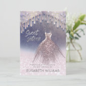 シックガーリードレスドリップバラ金ゴールド輝きグラデーションi 招待状 (スタンド正面)