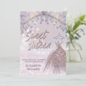 シックガーリードレスドリップバラ金ゴールド輝グラデーションき 招待状 (スタンド正面)