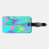 シックガーリーハート、ホログラフィパーソナライズされたック ラゲッジタグ (裏面横)