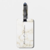 シックガーリーハート、大理石 – パーソナライズされた ラゲッジタグ (裏面縦)
