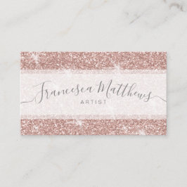 シックガーリーバラフェイク金ゴールドスクリプトスパークル 名刺