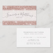 シックガーリーバラフェイク金ゴールドスクリプトスパークル 名刺 (正面/裏面)