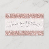 シックガーリーバラフェイク金ゴールドスクリプトスパークル 名刺 (正面)