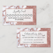 シックガーリーバラモダン金ゴールドグリッターマーブルパターン ロイヤリティカード (正面/裏面)