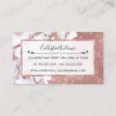 シックガーリーバラモダン金ゴールドグリッターマーブルパターン 名刺 (裏面)