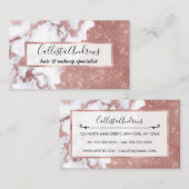 シックガーリーバラモダン金ゴールドグリッターマーブルパターン 名刺 (正面/裏面)