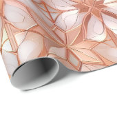 シックガーリーバラ金ゴールドパール抽象芸術花 ラッピングペーパー (ロールコーナー)