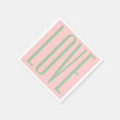 シックガーリーバレンタインデーLOVE赤面ピンク スタンダードカクテルナプキン (角)