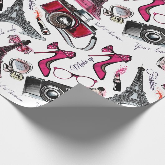 シックガーリーパリファッション ラッピングペーパー (角)
