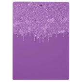 シックガーリーパープルグリッタードリップスモノグラム&名前 クリップボード (裏面)