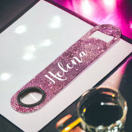 シックガーリーパープル星雲グリッタースパークルズモノグラム スピード栓抜き