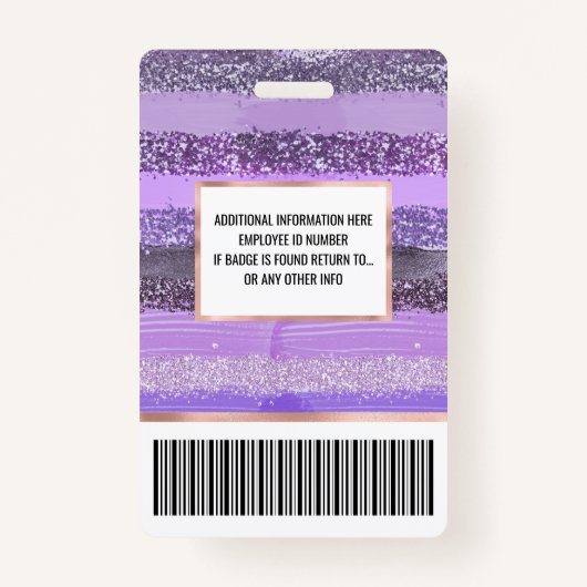 シックガーリーパープル絵を描グリッターブラシ バッジ (裏面)