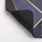 シックガーリーパープル&金ゴールド抽象芸術モノグラム マウスパッド (コーナー)