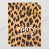 シックガーリーヒョウ印刷サファリ誕生日パーティー (正面/裏面)