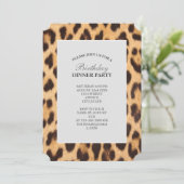 シックガーリーヒョウ印刷サファリ誕生日パーティー 招待状 (スタンド正面)