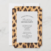 シックガーリーヒョウ印刷サファリ誕生日パーティー 招待状 (正面)