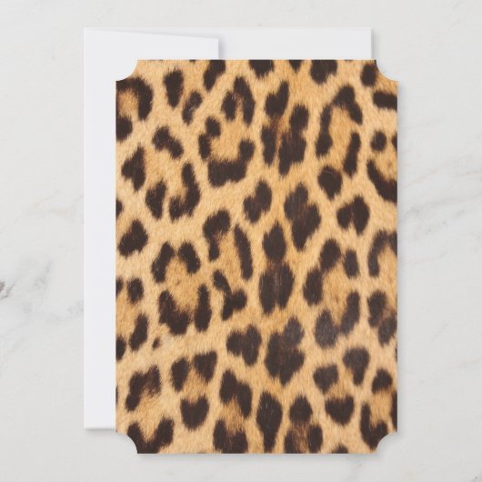 シックガーリーヒョウ印刷サファリ誕生日パーティー 招待状 (裏面)