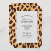 シックガーリーヒョウ印刷サファリ誕生日パーティー 招待状 (正面/裏面)