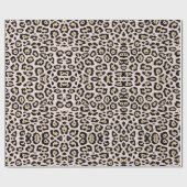 シックガーリーヒョウ柄ベージュ赤面ピンク ラッピングペーパー (フラット)