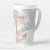 シックガーリービーチバラ金ゴールドいかりホワイトマーブル カフェラテマグ (右アングル)