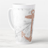 シックガーリービーチバラ金ゴールドいかりホワイトマーブル カフェラテマグ (左アングル)