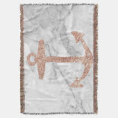 シックガーリービーチバラ金ゴールドいかりホワイトマーブル スローブランケット (正面縦)