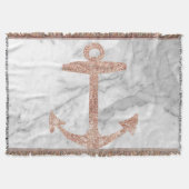 シックガーリービーチバラ金ゴールドいかりホワイトマーブル スローブランケット (正面)