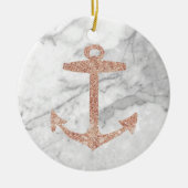 シックガーリービーチバラ金ゴールドいかりホワイトマーブル セラミックオーナメント (正面)